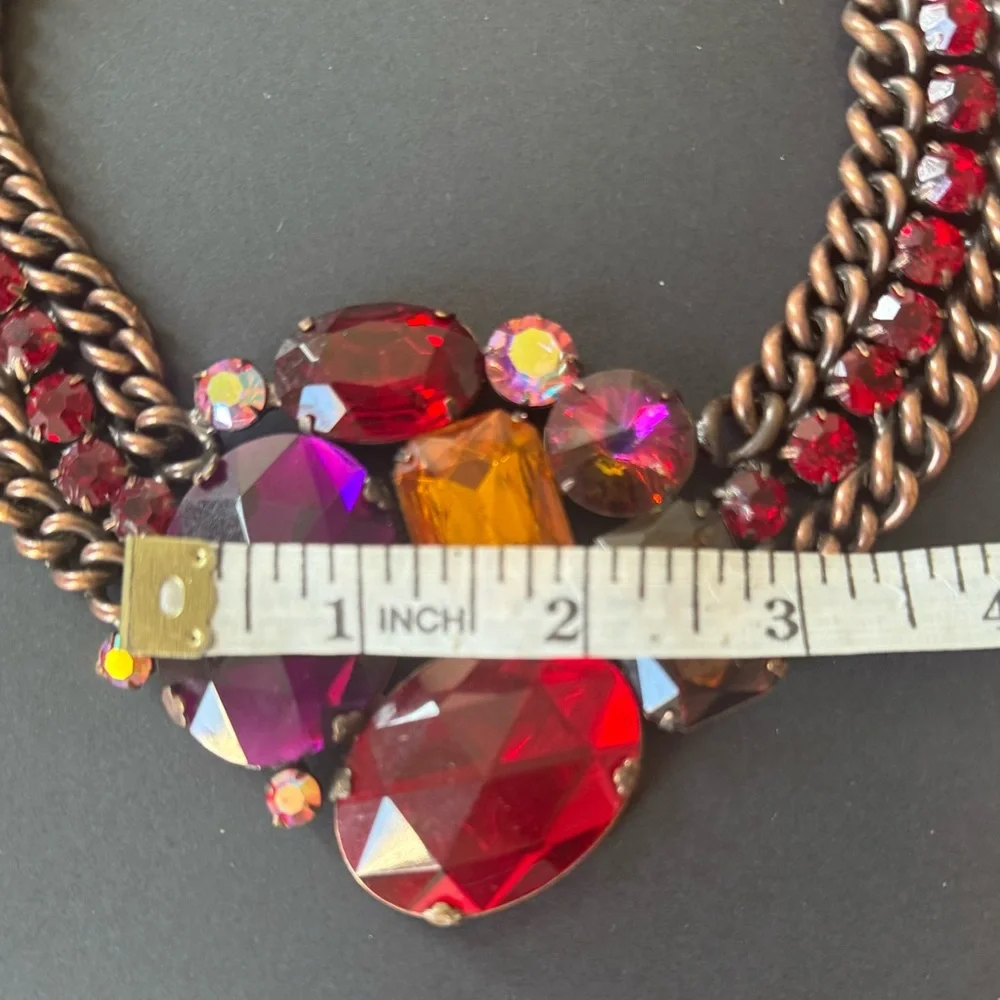 Juliana | Delizza & Elster for Alexis Kirk - Red Rhinestone Statement Necklace - Picture 10 of 10